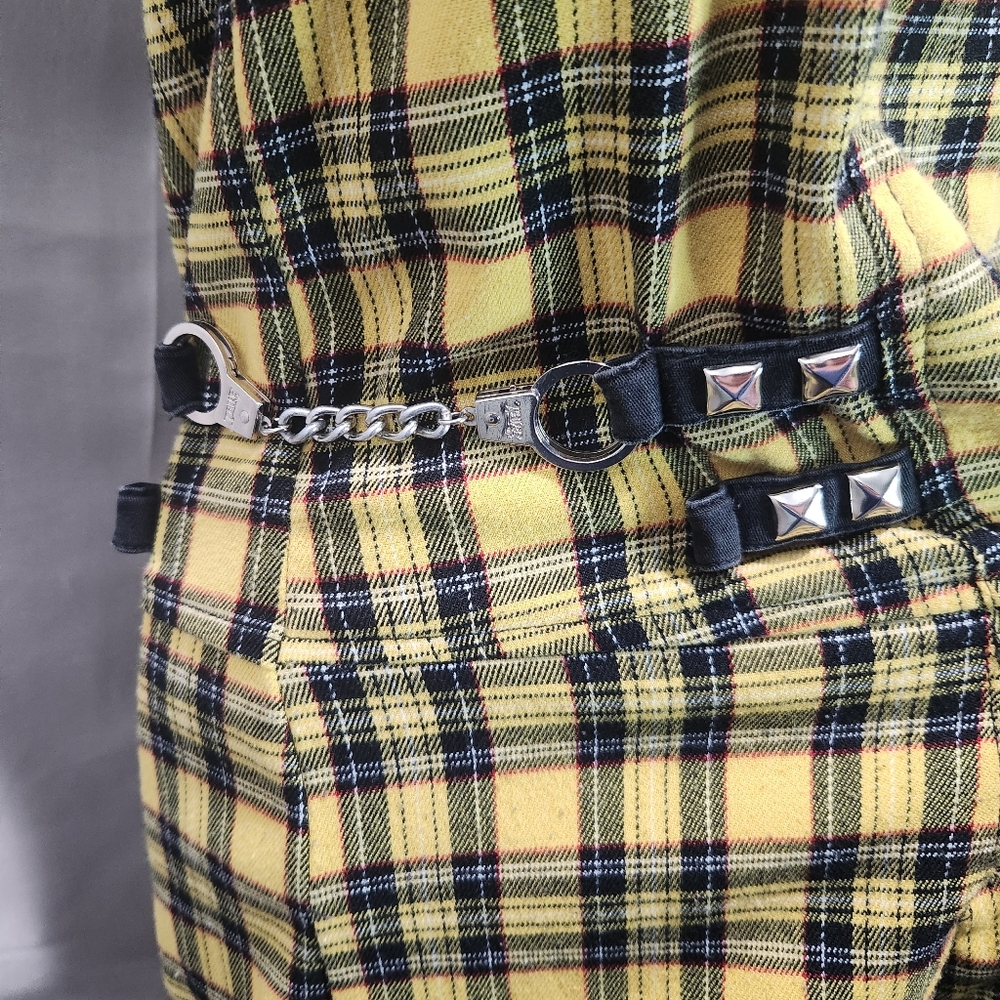 TRIPP NYC Vintage 90s Yellow Plaid Grunge Schoolgirl Dress - Picture 2 of 14
